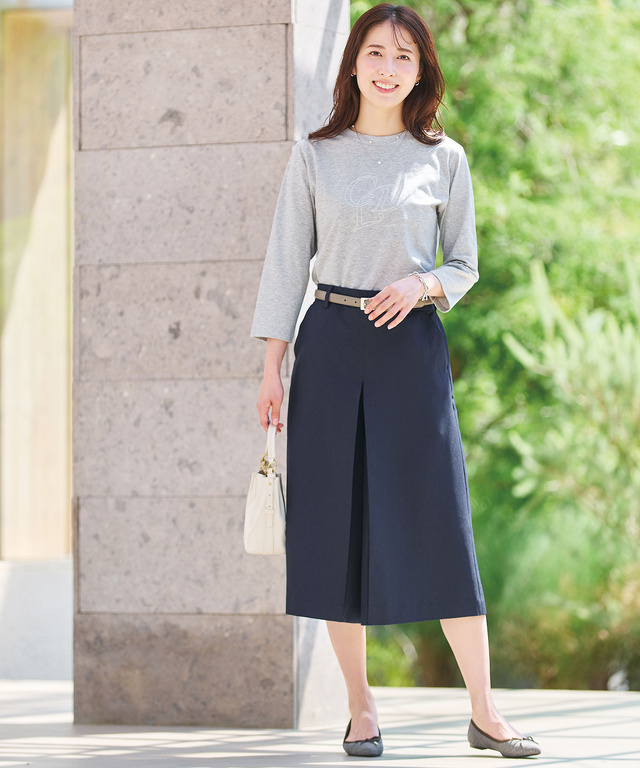 プリーツデザイン クロップド キュロット