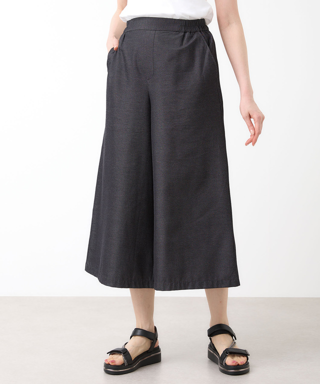 デニムライク ストレッチ ワイドパンツ