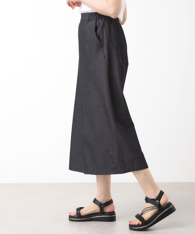 デニムライク ストレッチ ワイドパンツ