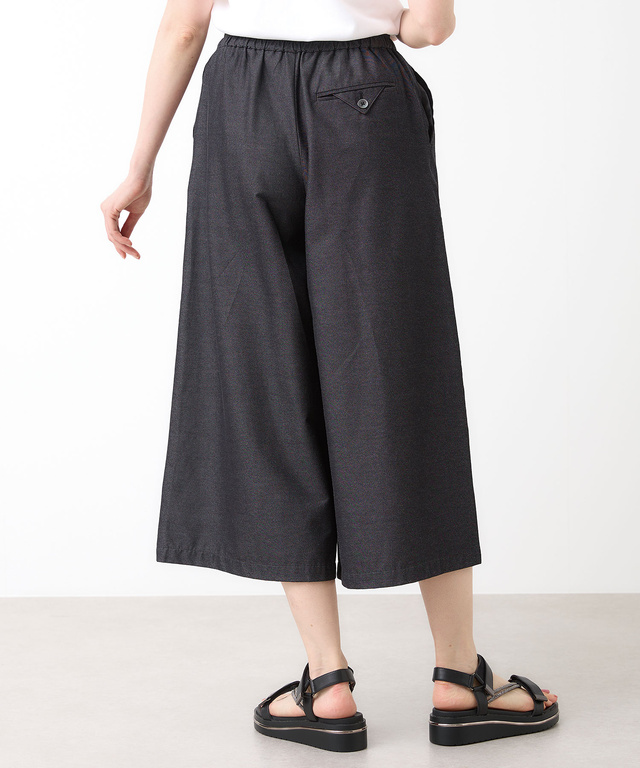 デニムライク ストレッチ ワイドパンツ