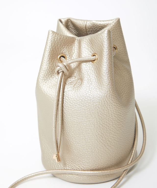 メタリック 巾着 ショルダーバッグ