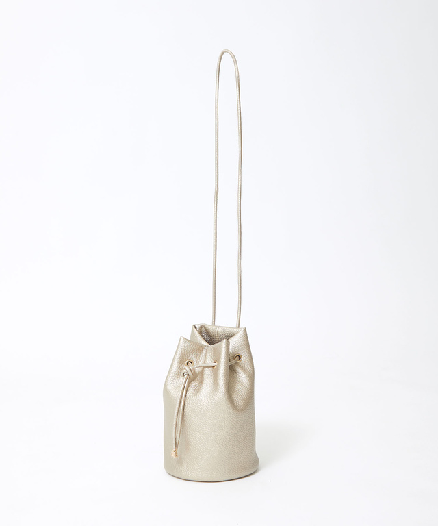 メタリック 巾着 ショルダーバッグ