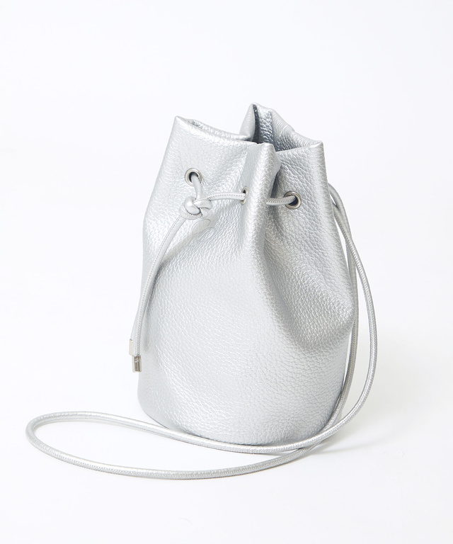 メタリック 巾着 ショルダーバッグ