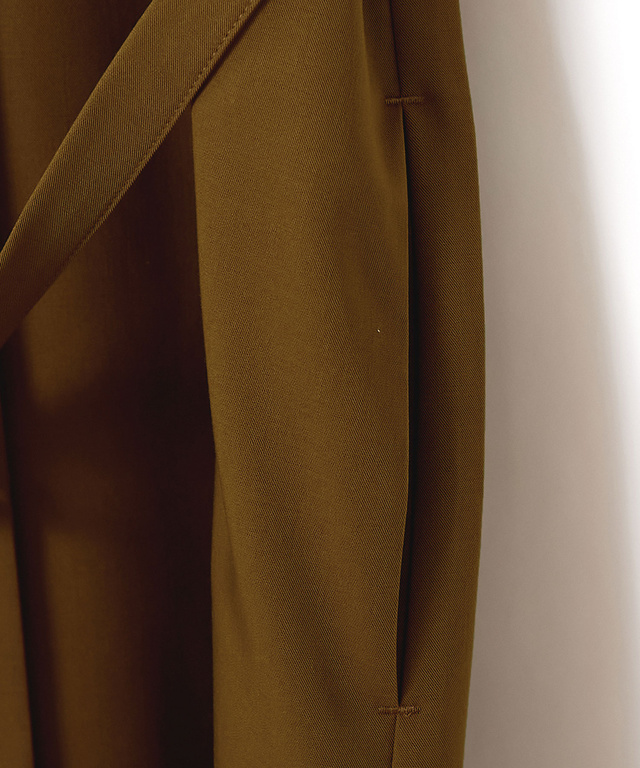 ウールブレンド パフスリーブ ワンピース