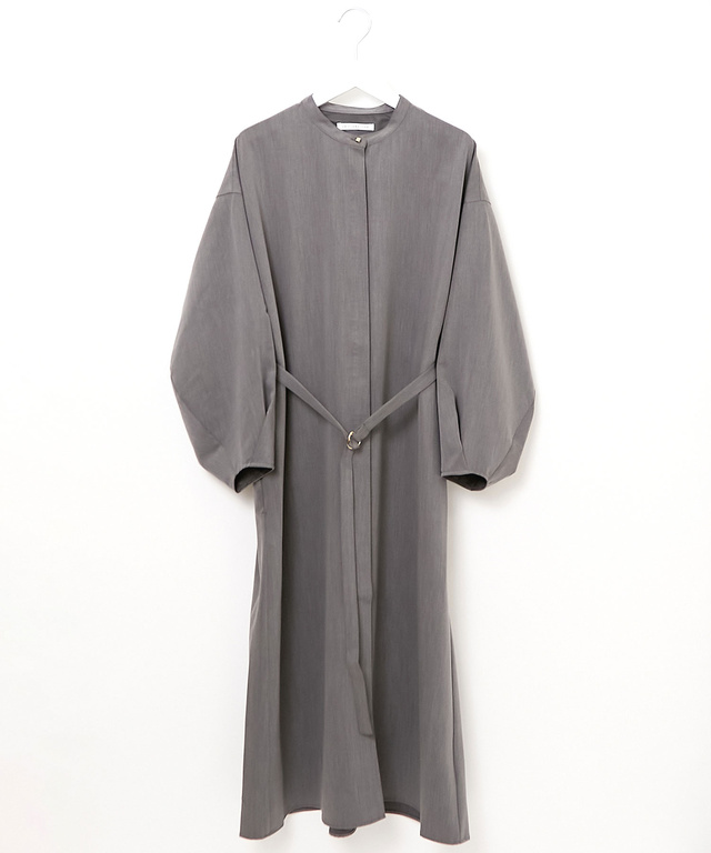 ウールブレンド パフスリーブ ワンピース