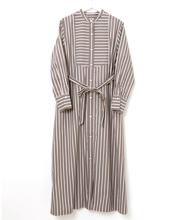 ヨーク切り替え ストライプ ワンピース