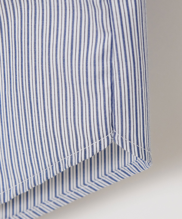 ギャザーデザイン ストライプ柄 チュニック