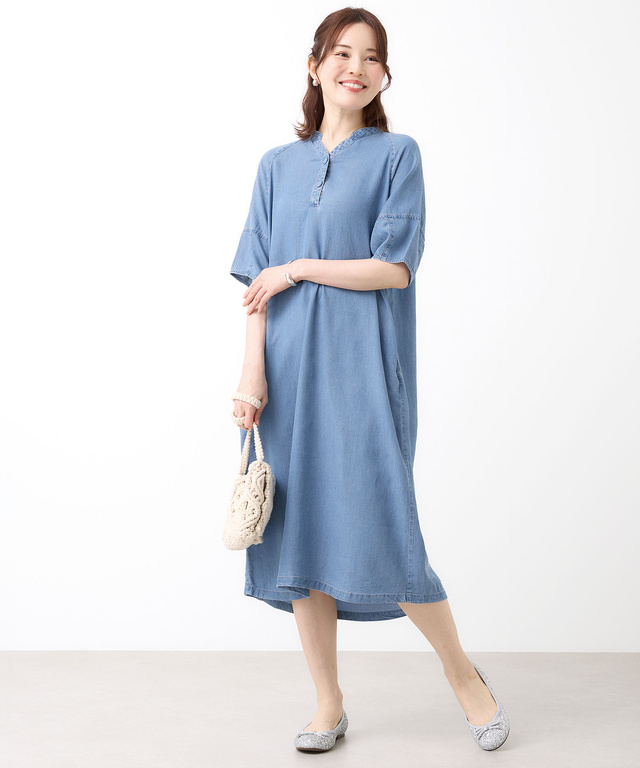 デニムライク ワンピース【オンラインショップ・一部店舗限定】