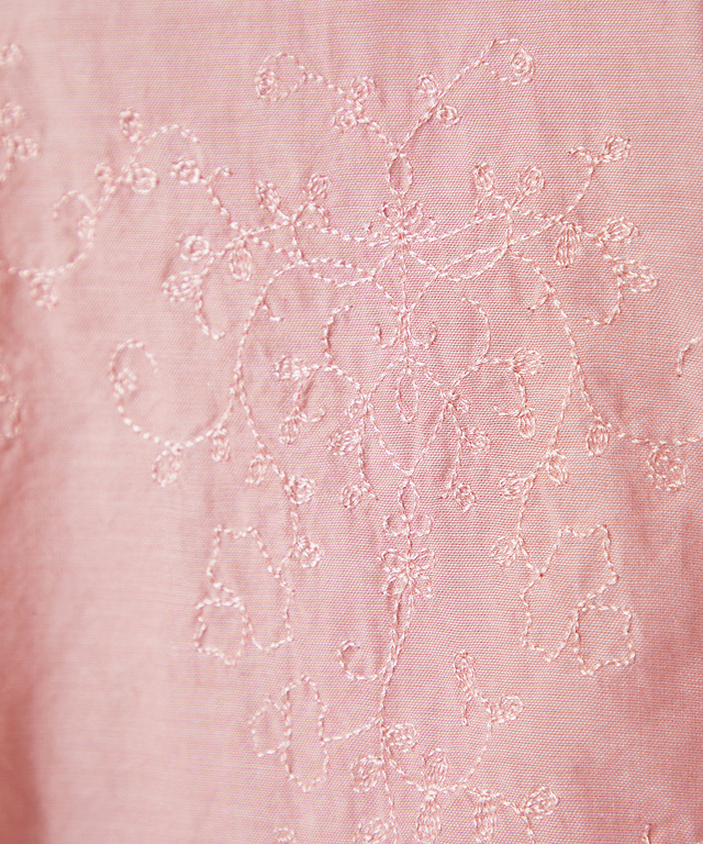 シャンブレー 刺繍 ブラウス