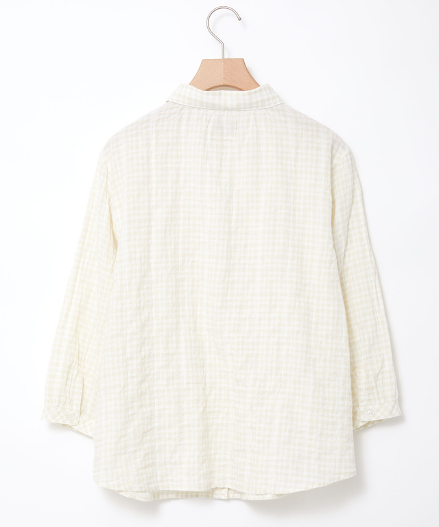 カラミクロスドビー チェック ブラウス【JAPAN FABRIC】