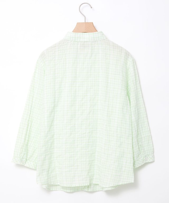 カラミクロスドビー チェック ブラウス【JAPAN FABRIC】