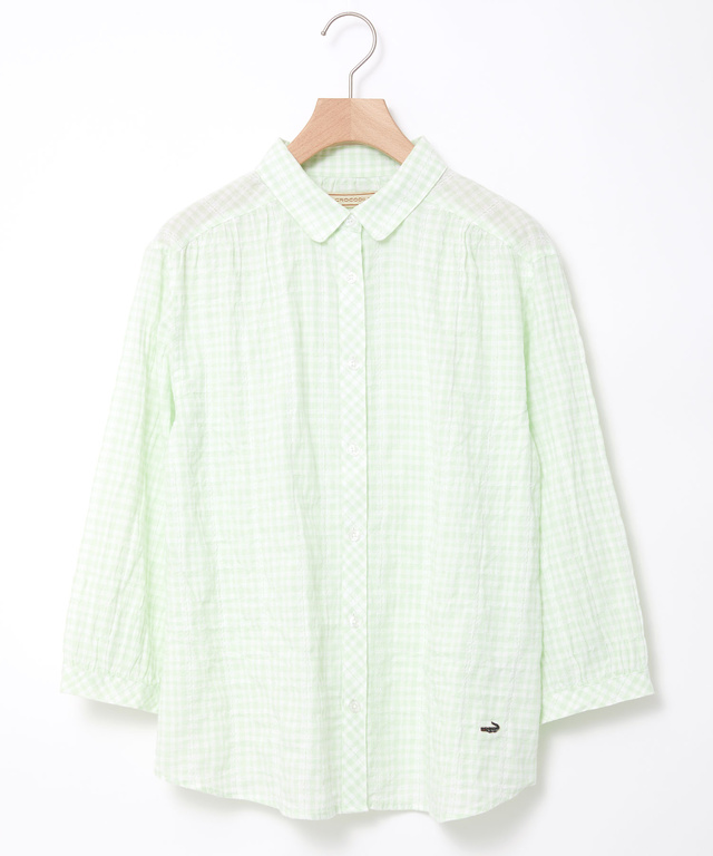 カラミクロスドビー チェック ブラウス【JAPAN FABRIC】
