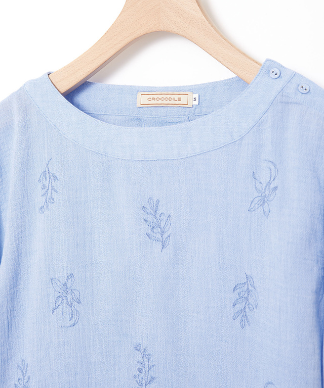 レイヤード風 刺繍 ブラウス