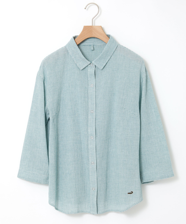 高島チヂミ ドットボタン ブラウス【JAPAN FABRIC】
