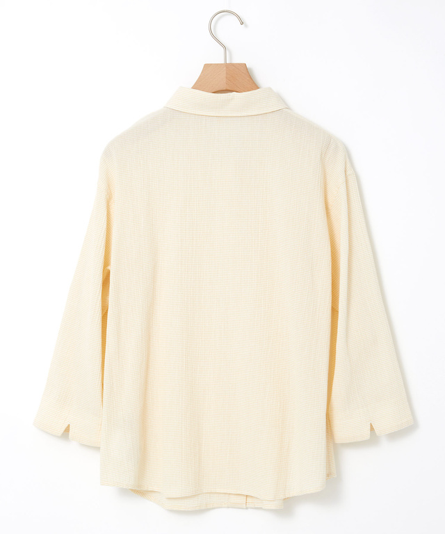 高島チヂミ ドットボタン ブラウス【JAPAN FABRIC】