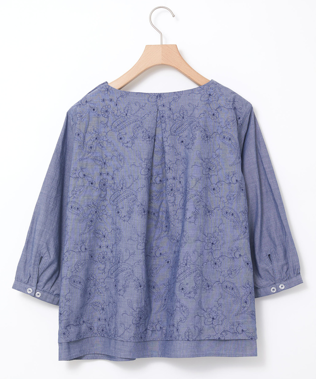 レイヤード風 刺繍ブラウス【オンラインショップ限定】