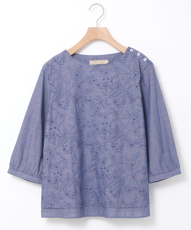 レイヤード風 刺繍ブラウス【オンラインショップ限定】