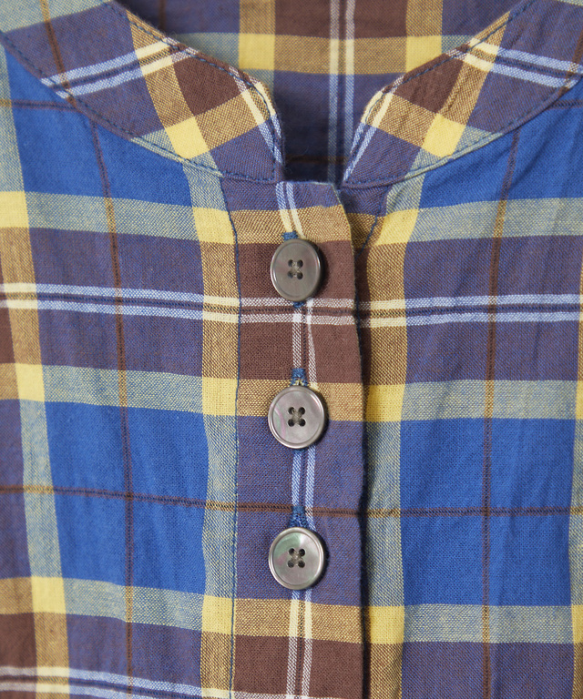 オーガニックコットン バンドカラー ブラウス