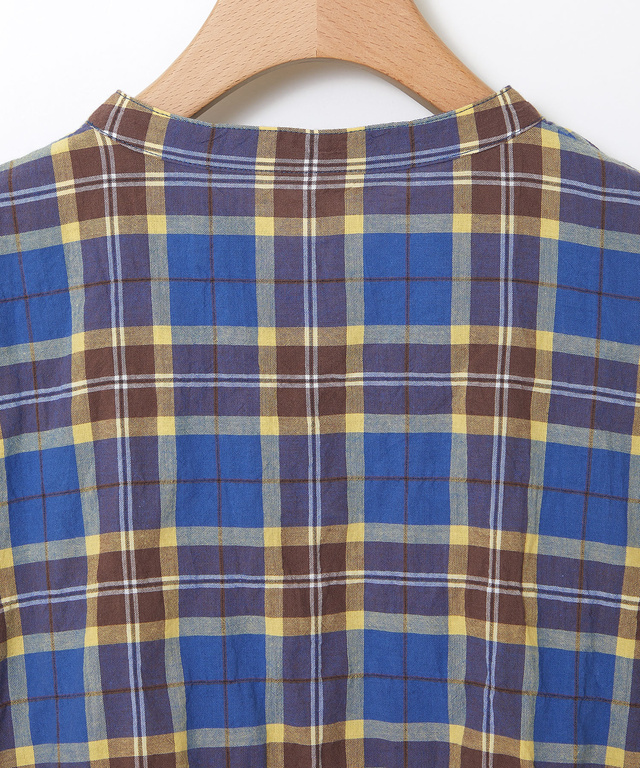 オーガニックコットン バンドカラー ブラウス