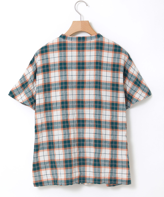 オーガニックコットン バンドカラー ブラウス