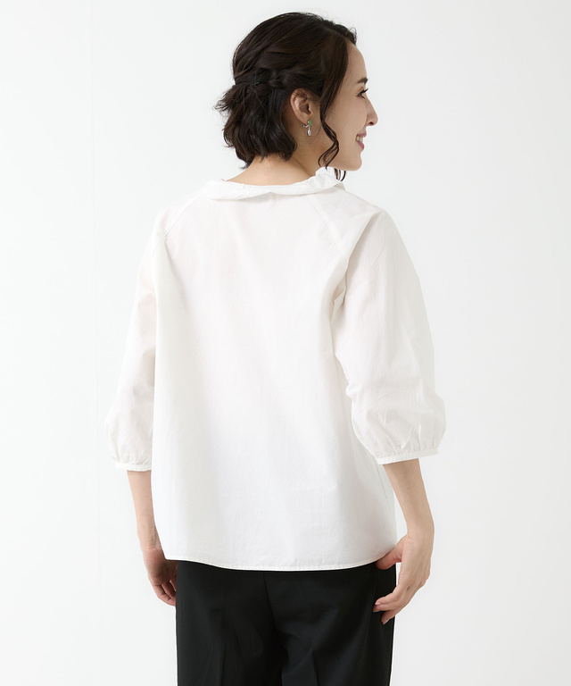 フリルカラー プルオーバー ブラウス