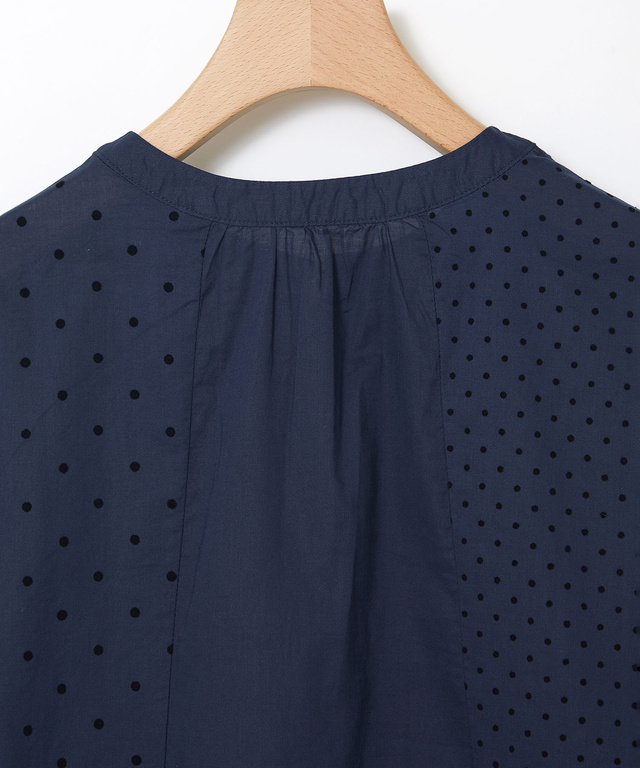 フロッキー ドットデザイン ブラウス