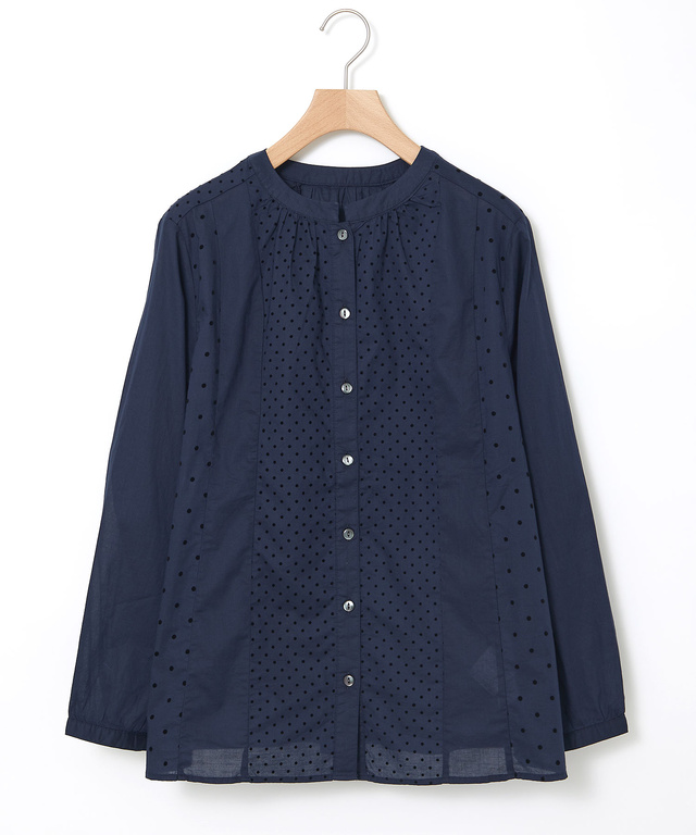 フロッキー ドットデザイン ブラウス