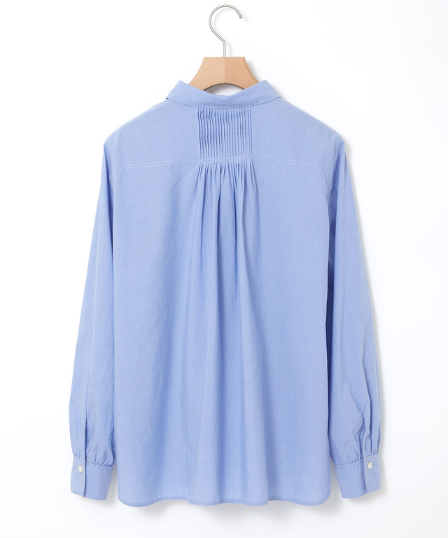 ピンタックデザイン コットン ブラウス