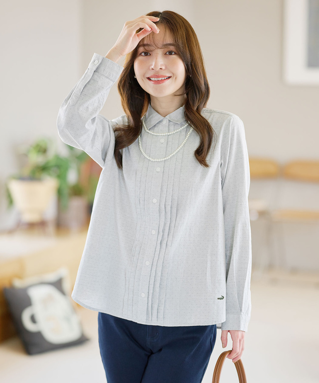コットン タックデザイン ブラウス