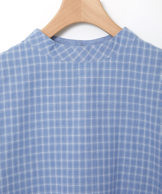 チェック柄 ガーゼ ブラウス