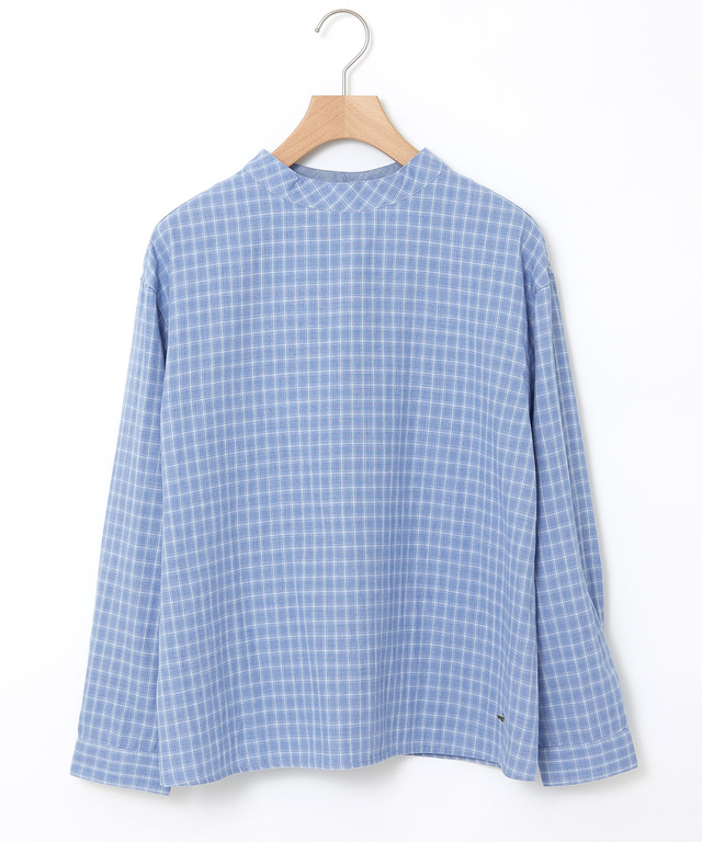 チェック柄 ガーゼ ブラウス