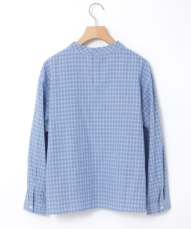 チェック柄 ガーゼ ブラウス