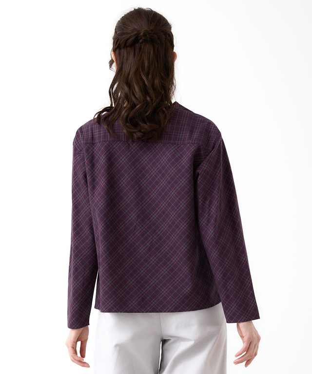 グレンチェック デザイン ブラウス