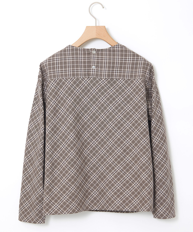 グレンチェック デザイン ブラウス