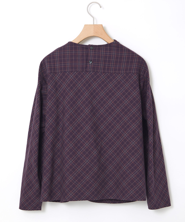 グレンチェック デザイン ブラウス