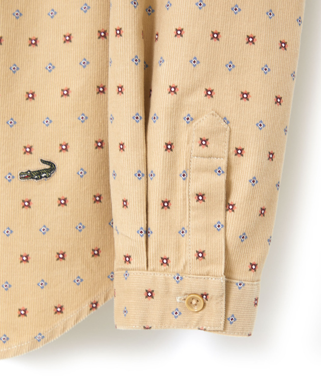 コーデュロイ 小紋柄 プリントブラウス