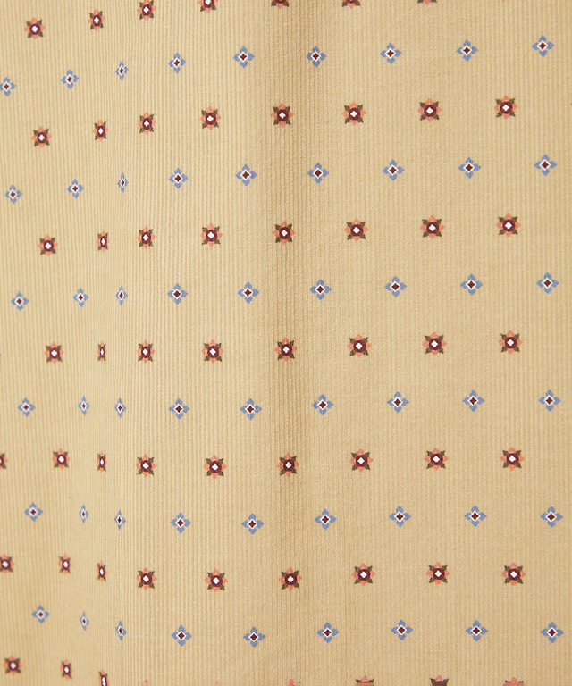 コーデュロイ 小紋柄 プリントブラウス