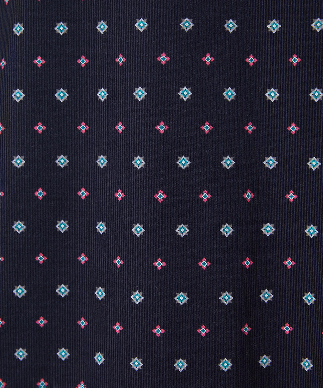 コーデュロイ 小紋柄 プリントブラウス