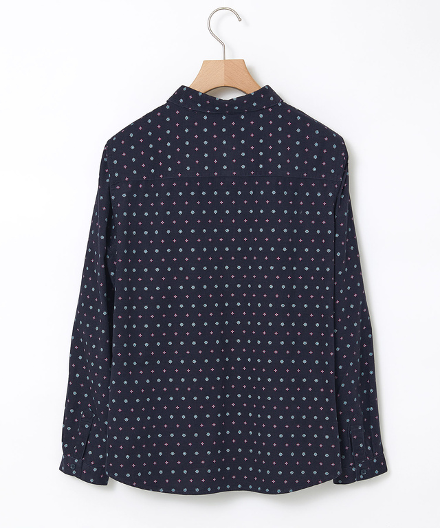 コーデュロイ 小紋柄 プリントブラウス