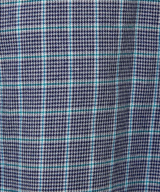 コットンブレンド チェック柄 ブラウス