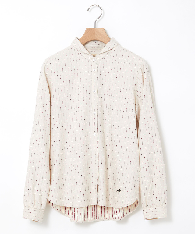 ドットドビー ショールカラー ブラウス