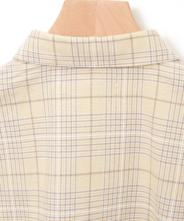 比翼フリル グレンチェック ブラウス