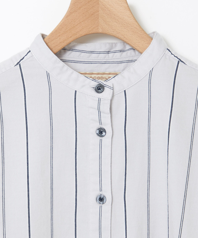 バンドカラー ストライプ ブラウス【一部店舗限定】