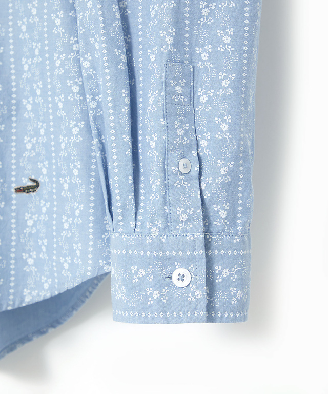 ダンガリー プリント ブラウス