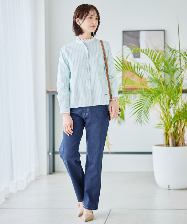 クレリック ストライプ ブラウス