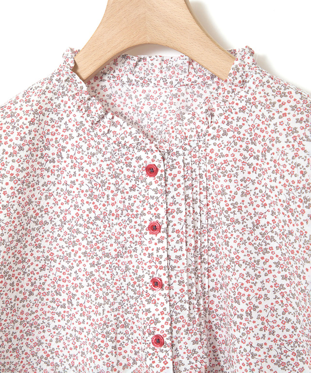 フリル襟 小花柄 ブラウス