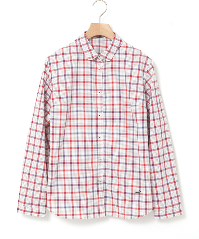 丸襟 チェック柄 ブラウス【オンラインショップ・一部店舗限定】