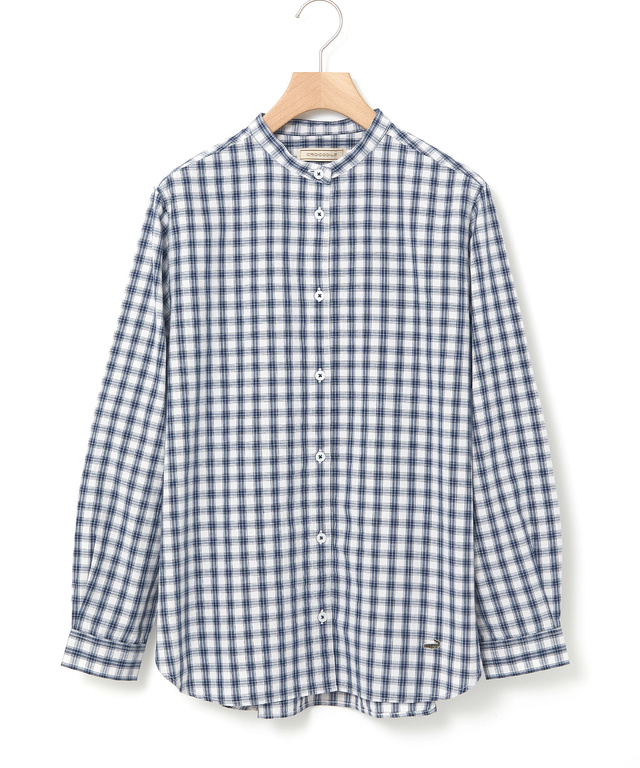 バンドカラー チェック ブラウス【オンラインショップ・一部店舗限定】