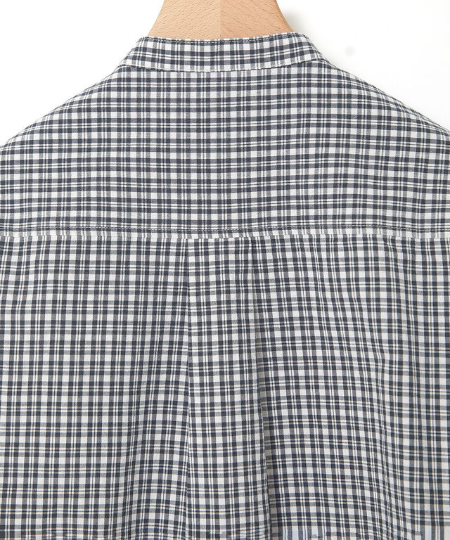 バンドカラー チェック ブラウス【オンラインショップ・一部店舗限定】