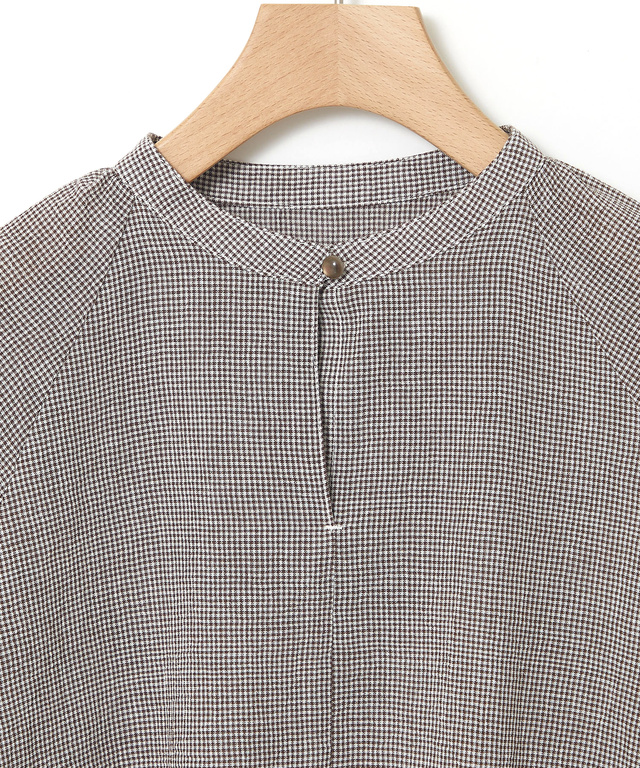 サッカー ミニギンガム ブラウス